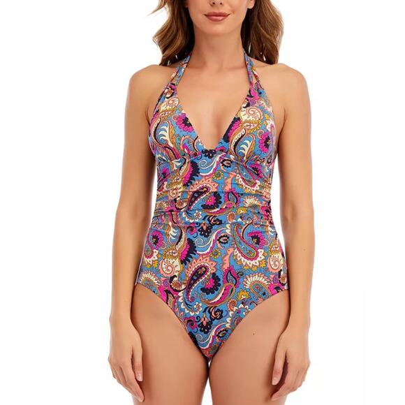 LUCKY BRAND Paisley Poolside Charm One Piece Swimsuit Small Multicolor NWT - Picture 1 of 13
